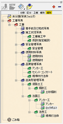 工事階層パネル