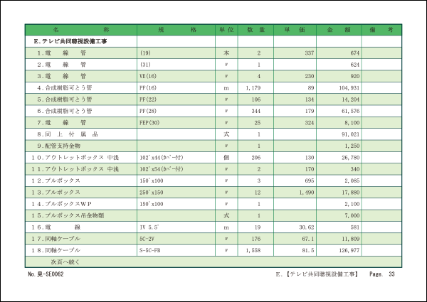 B5横 複合税別カラー2（内訳明細書） 出力例