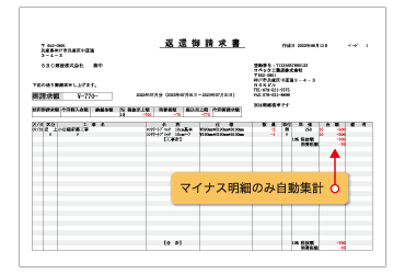 適格返還請求書をワンタッチ発行！