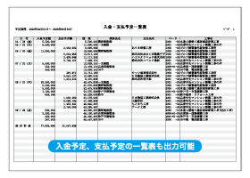 入金・支払予定一覧表