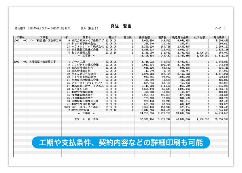 発注一覧表