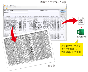 書類エクスプローラ画面